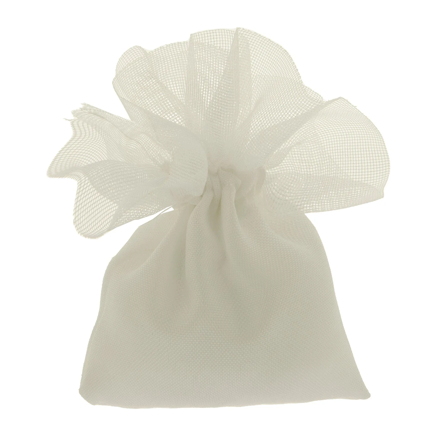 ETM Sacchetto Portaconfetti Ciuffo Bag 10 x 13 Cm Bianco 12 Pz