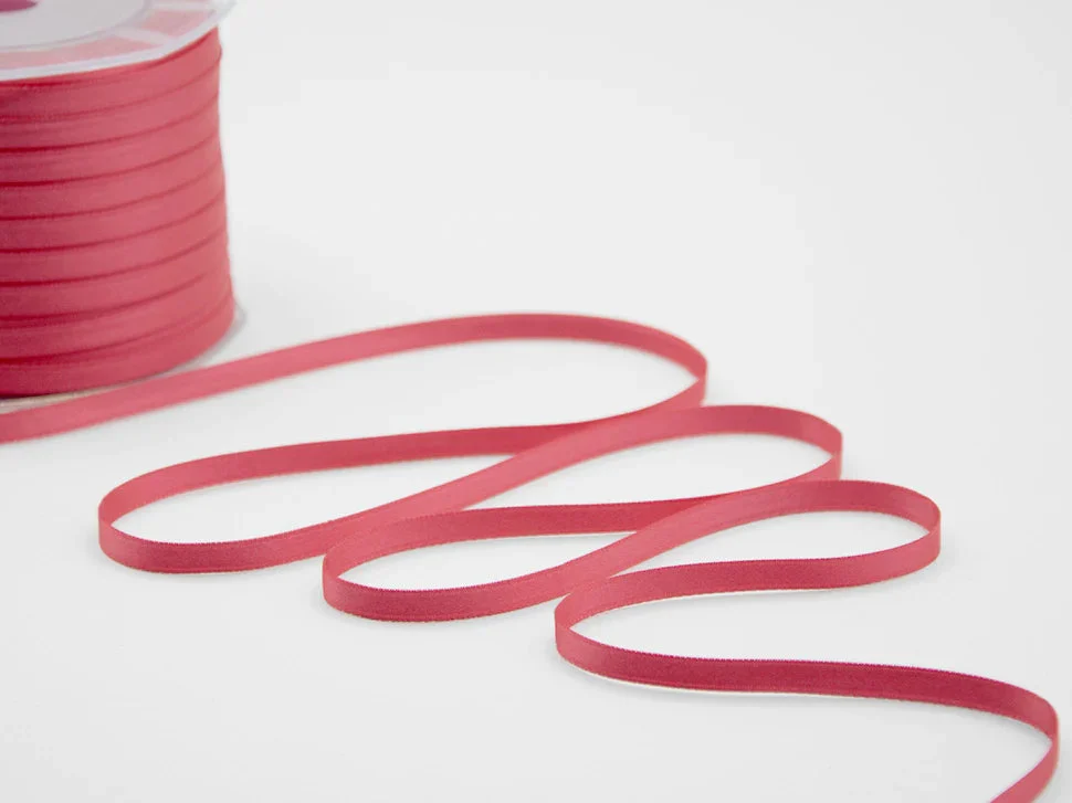 Furlanis Nastro Doppio Raso 6mm Corallo 100 mt