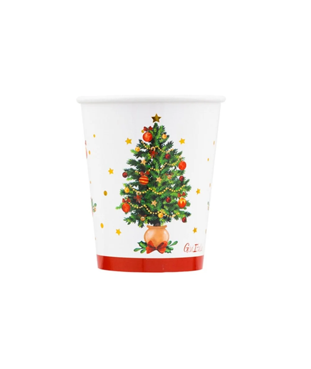 GIVI ITALIA Bicchieri Natale in carta (8 pz) - Christmas Wishes 250 cc