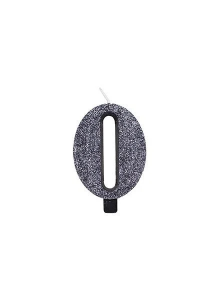 Givi Candelina glitter nero - Numero Zero 9.5 cm