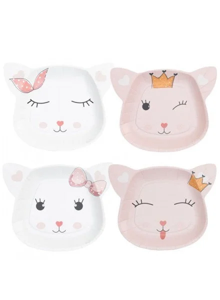 Givi Piatti in carta (8 pz) - Lady Kitty Sagomati Assorti 23x18 cm