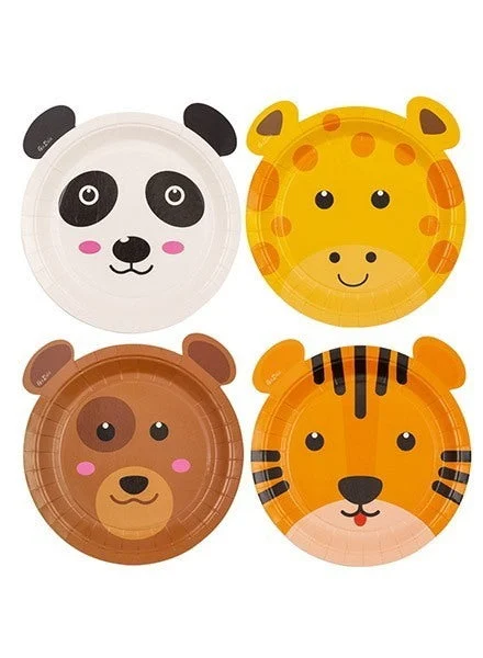 GIVI ITALIA Piatti in carta (8 pz) - Zoo Party Assorti 18 cm