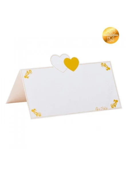 Givi Segnaposto in carta (10 pz) - Stampa Oro 10x5 cm