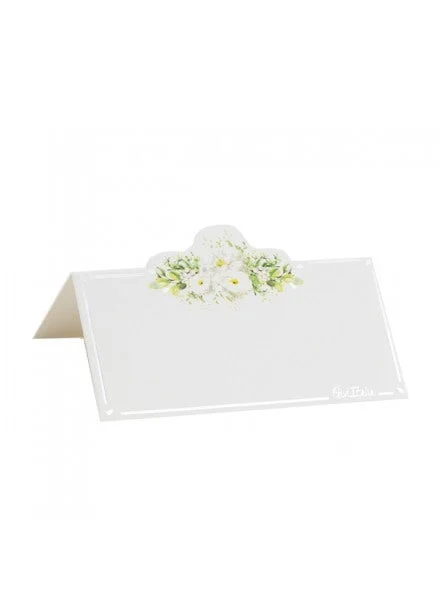 Givi  Segnaposto Wedding in Green (8 pz) - Stampa Argento 10x5 cm
