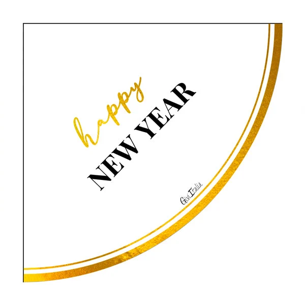 Givi Tovaglioli Natale Happy New Year Clock 33 x 33 Cm 16 Pz