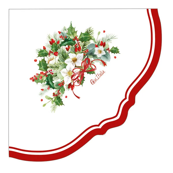 Givi Tovaglioli Natale Liberty Christmas Tradition 33 x 33 Cm 16 Pz