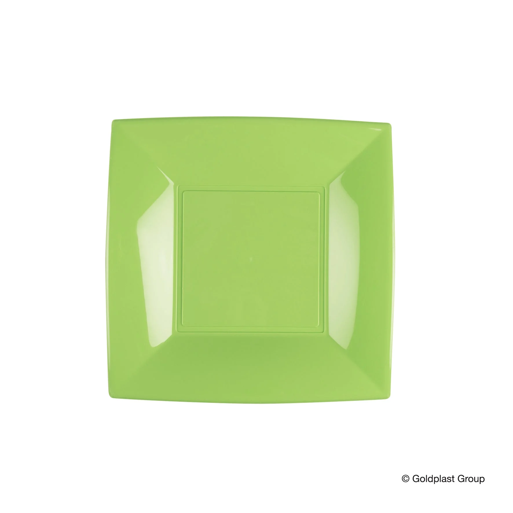 Gold Plast Piatto Dessert Nice 180 x 180 Mm Verde Acido 15 Pz