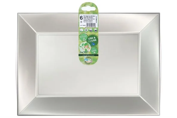 Gold Plast Piatto Rettangolare Bianco Perlè 345 x 230 Mm 6 Pz