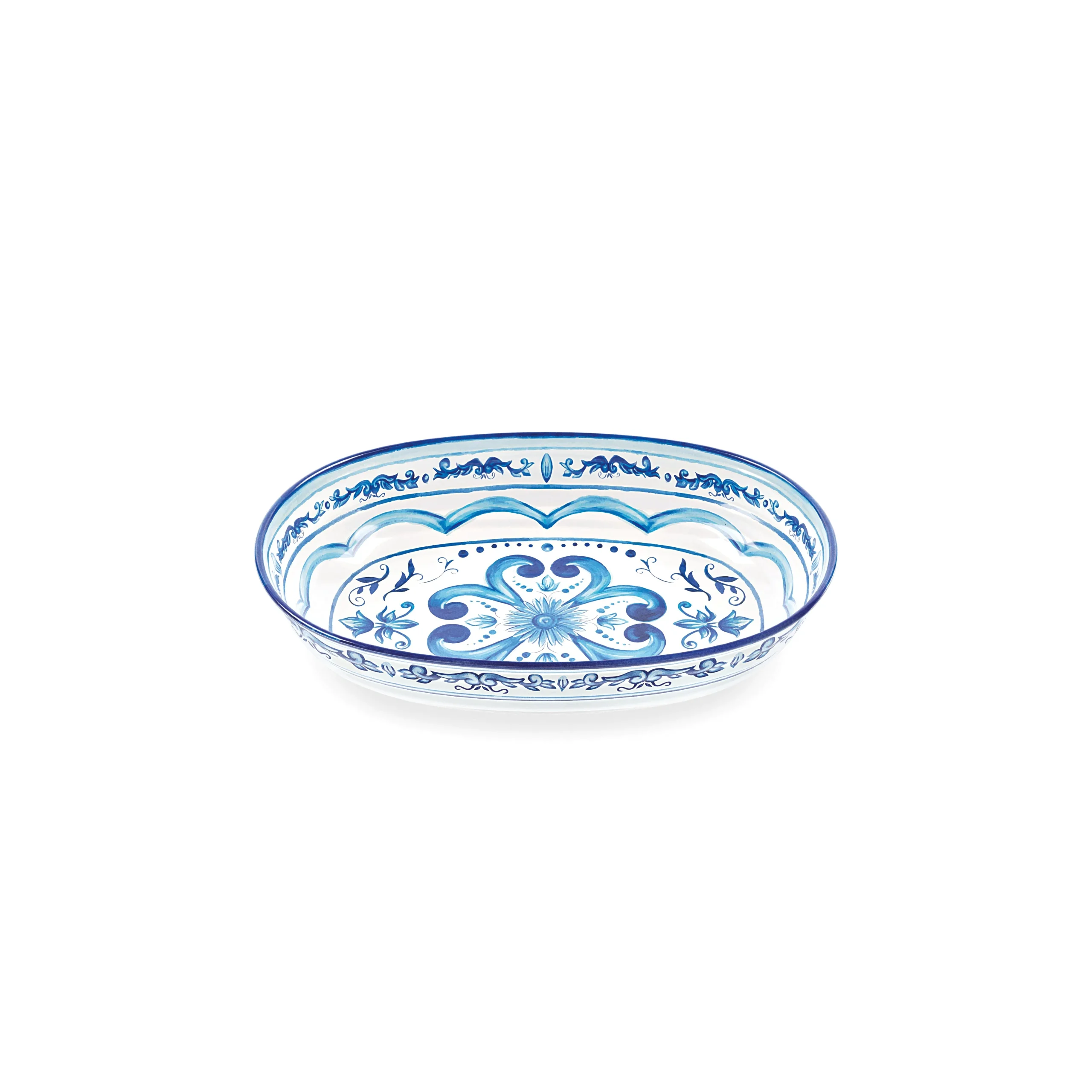 GUZZINI Risottiera  Decoro Blues Melamina 32,5 x 23 Cm H 7 Cm Table Decor