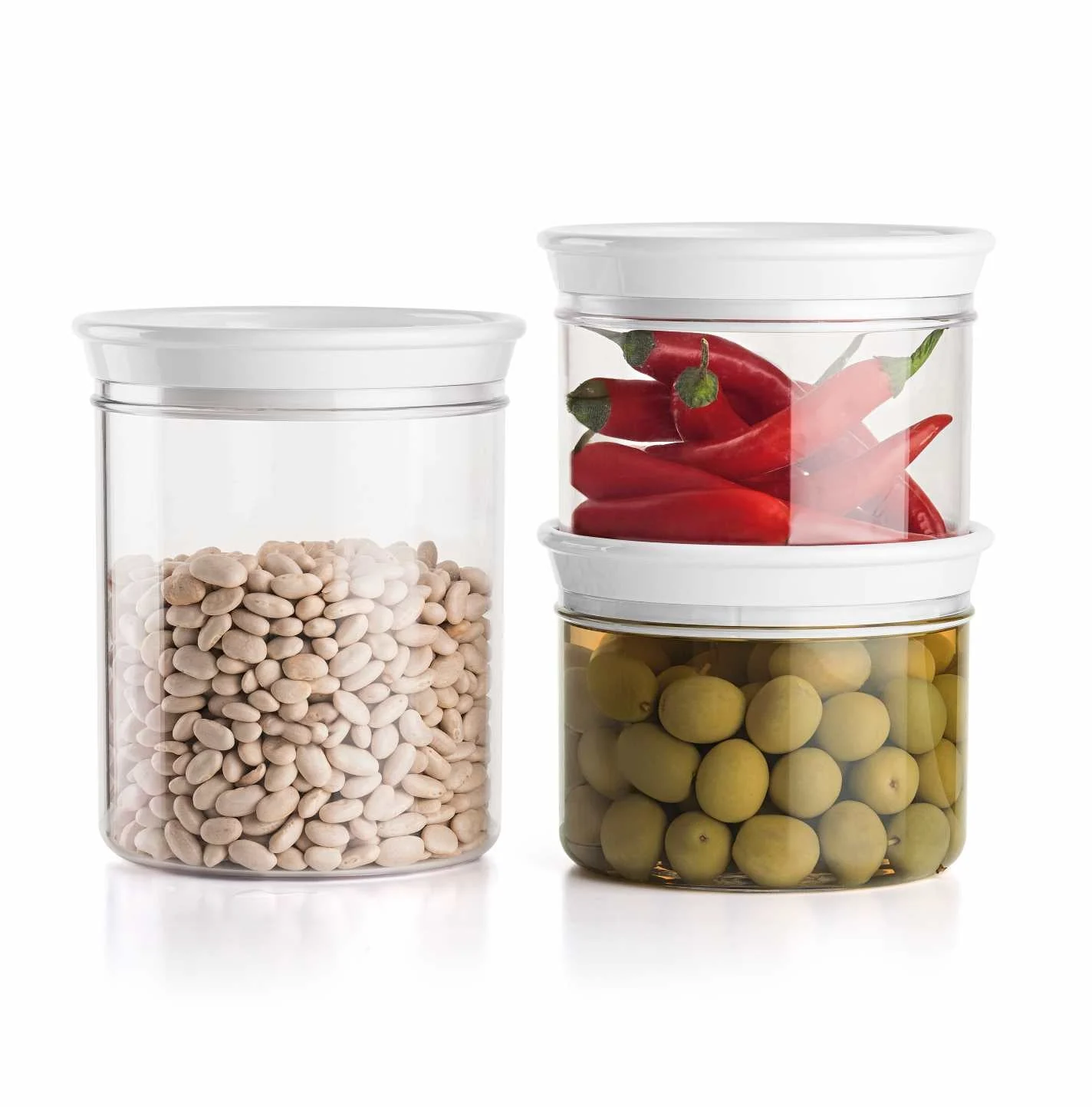 GUZZINI Set 3 Barattoli Tappo Bianco