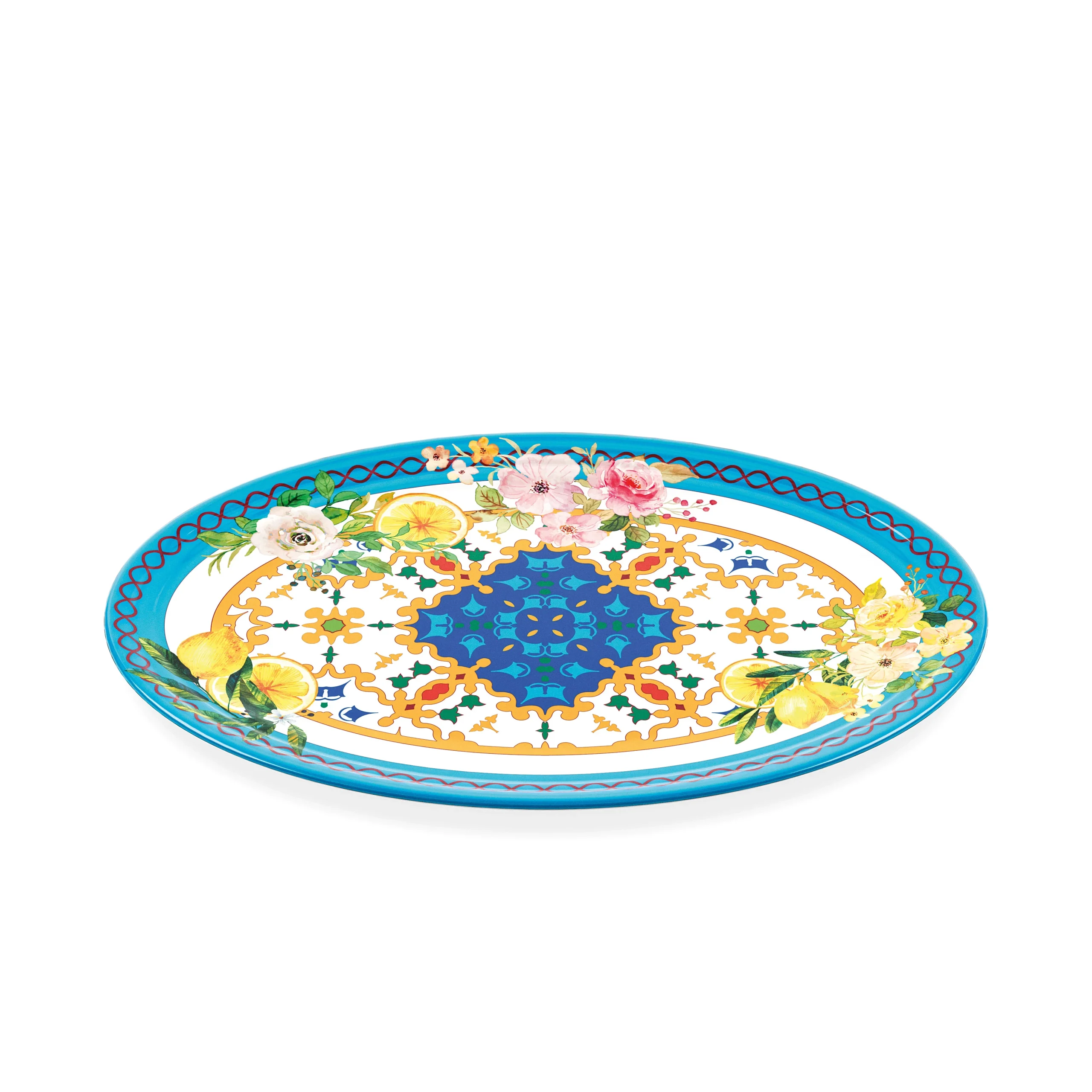 GUZZINI Vassoio Ovale Grande Flower & Lemon Melamina Table Decor