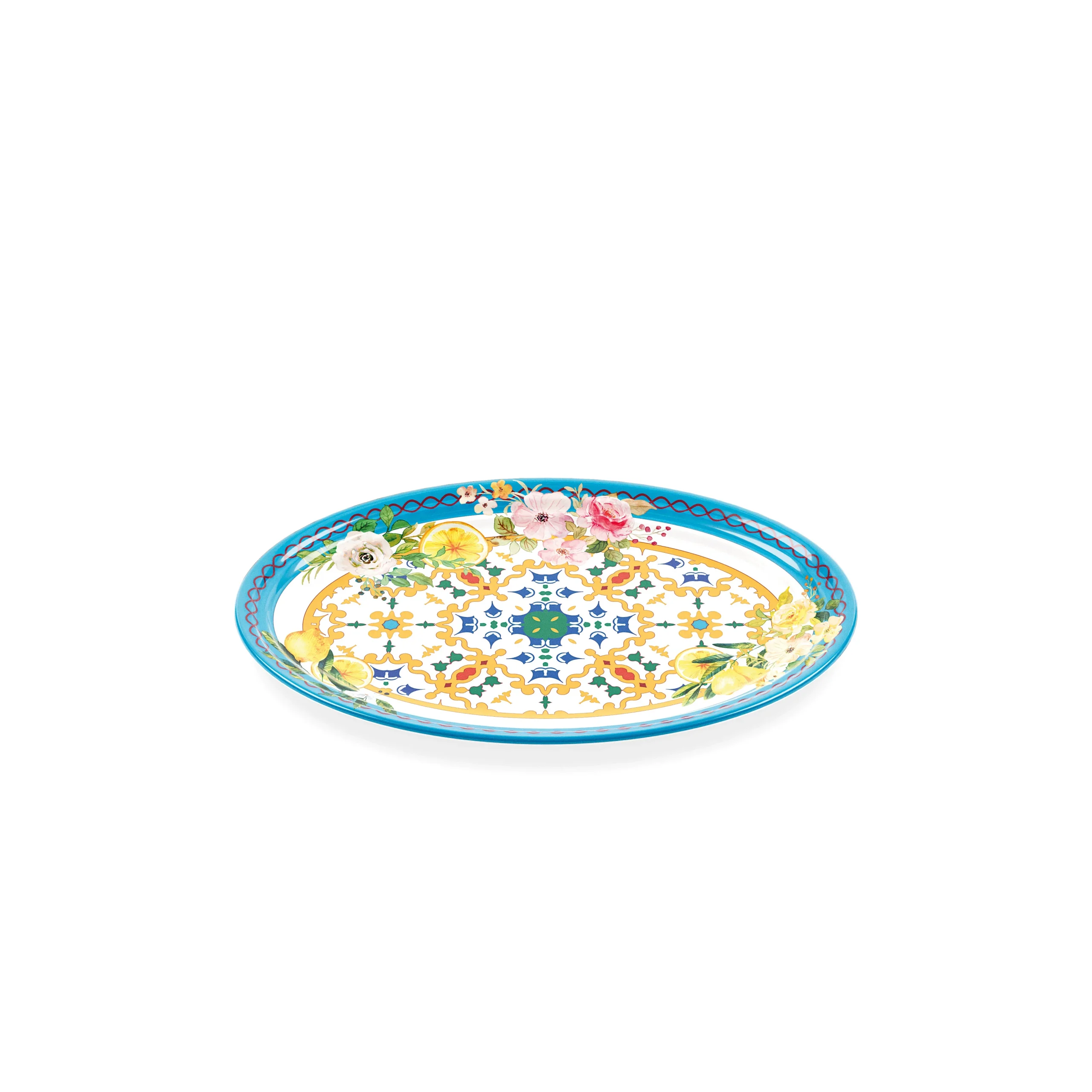 GUZZINI Vassoio Ovale Piccolo Flower & Lemon Melamina Table Decor