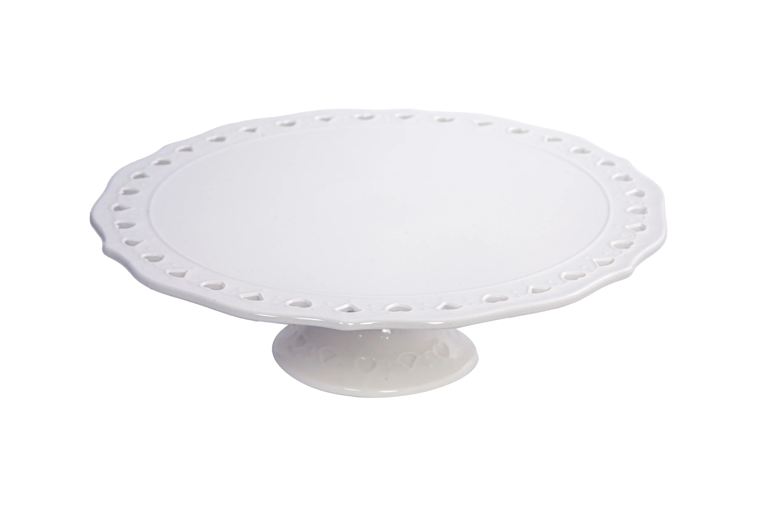 Kaleidos Juliet Piatto Torta con Piede H 9 Cm D 30 Cm Bianco
