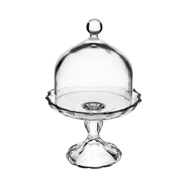 L'Arcolaio Alzata dolci con coperchio - Vetro trasparente H 21 D 14 cm