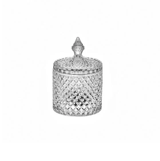 L'Arcolaio Bomboniera con coperchio - Vetro decorato H 17,6 D 10,5 cm