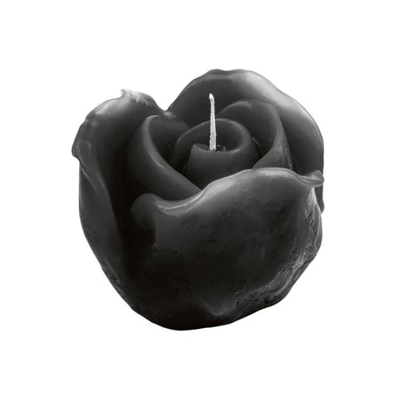 L'Arcolaio Candela forma bocciolo - Cera nera H 6,5 D 9 cm