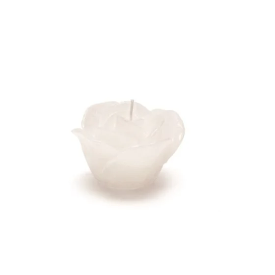 L'Arcolaio Candela forma rosa - Cera bianca H 4,5 D 8 cm