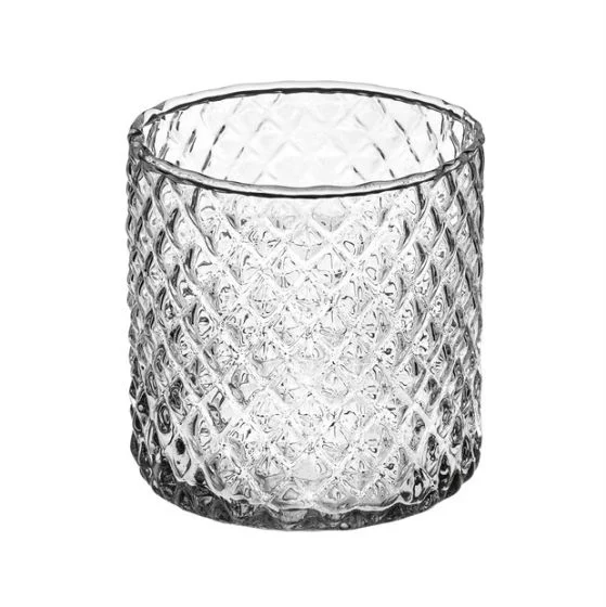 L'Arcolaio Cilindro Decorativo Vetro Trasparente Diamante H 10 Cm D 10 Cm 1 Pz