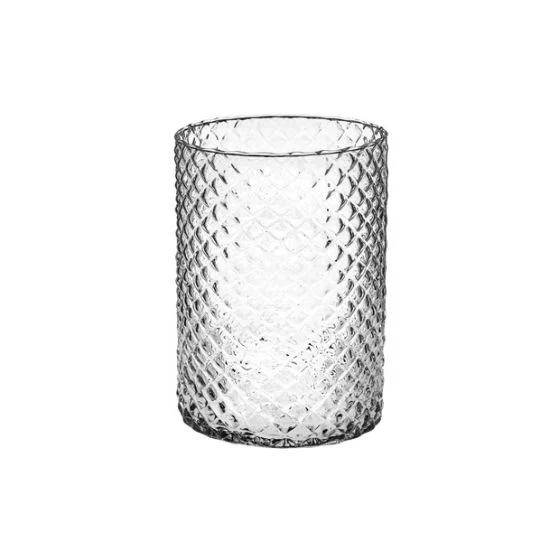 L'Arcolaio Cilindro decorativo - vetro texture diamante H15 D10 cm