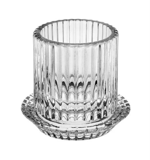 L'Arcolaio Cilindro portacandela TLight - Vetro rigato H 7 D 8,2 cm