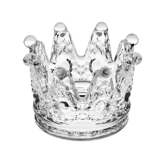 L'Arcolaio Coroncina portacandela - Vetro trasparente H 5,3 D 7,8 cm - Conf 6 Pz