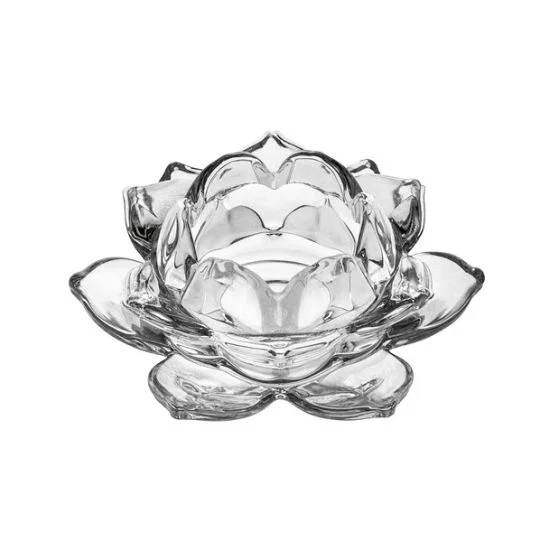 L'Arcolaio Portacandela Fiore TLight - Vetro trasparente H 4 D 9,5 cm