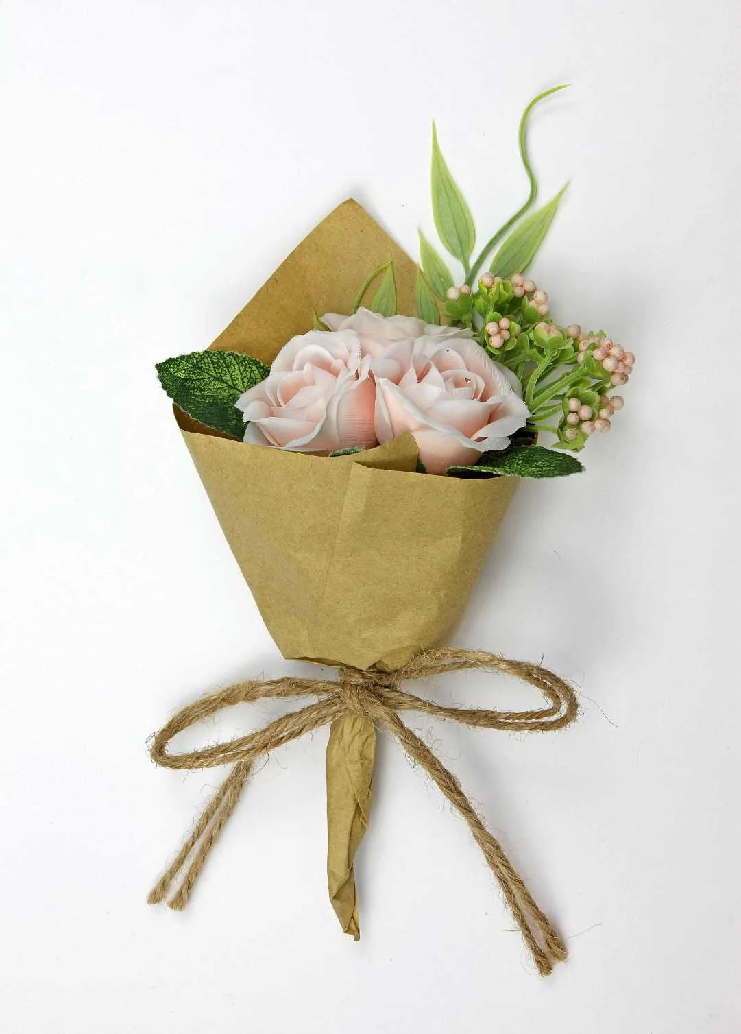 Linea Due Elle Cono Carta Bouquet con Rose Cipria