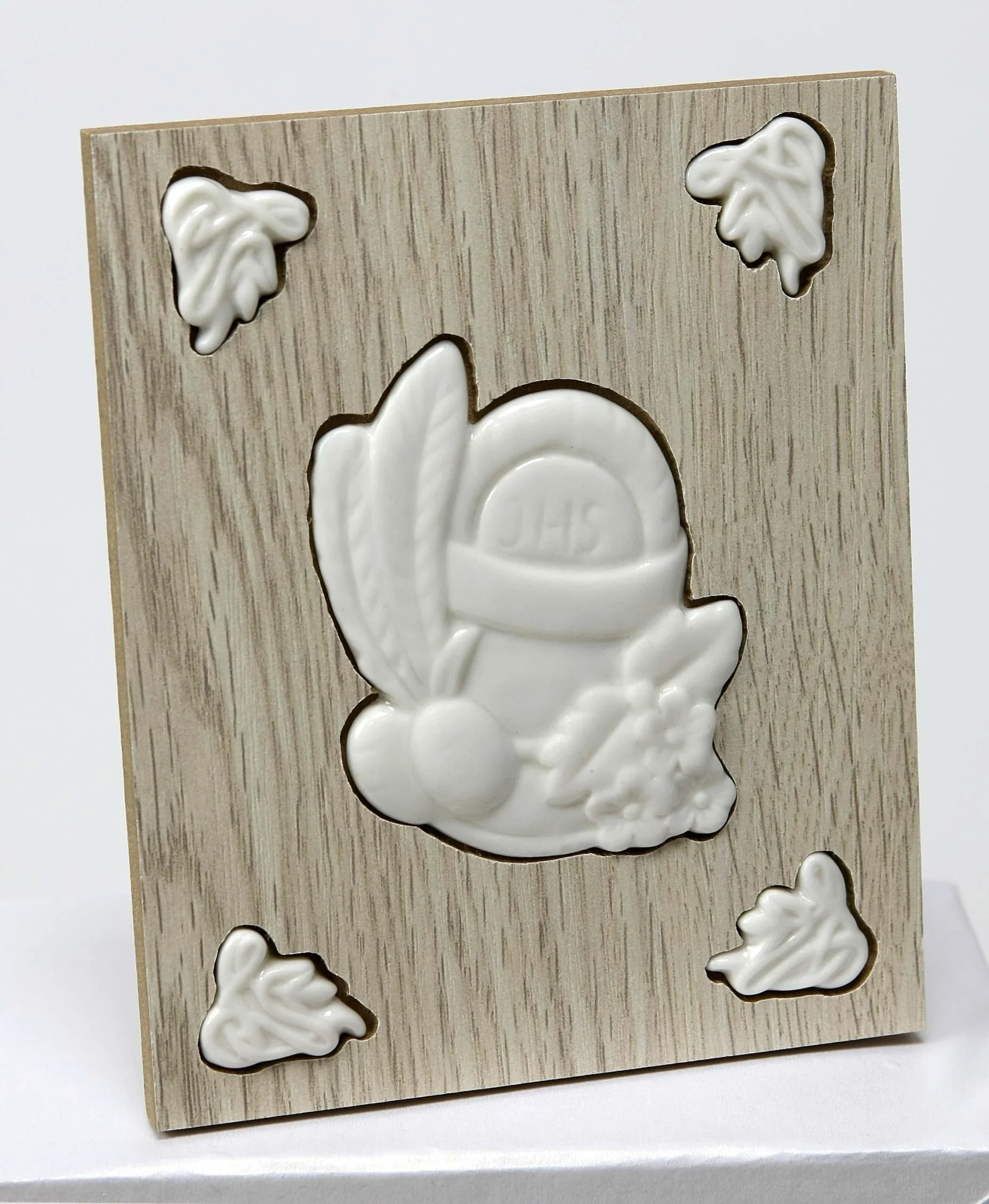 Linea Due Elle Icona con Calice in Porcellana 9 x 0,6 x 11 Cm Legno