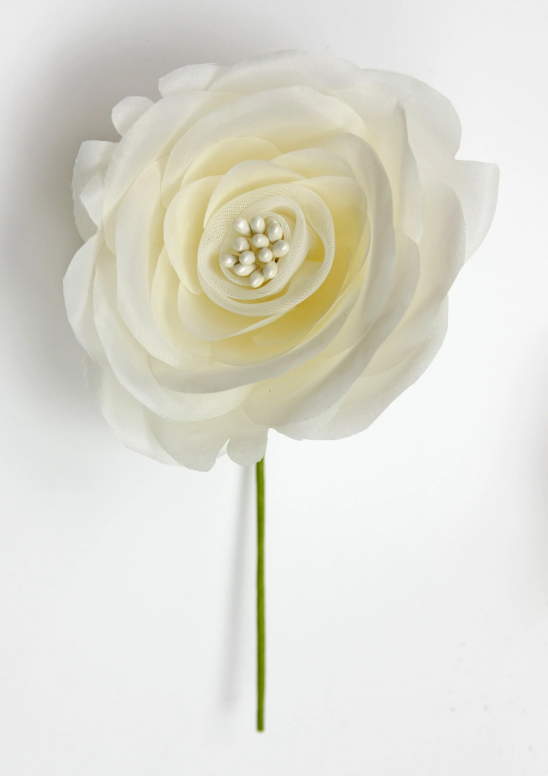 Linea Due Elle Rosa con Semi Centrali Polyester D 9 Cm Bianco 6 Pz