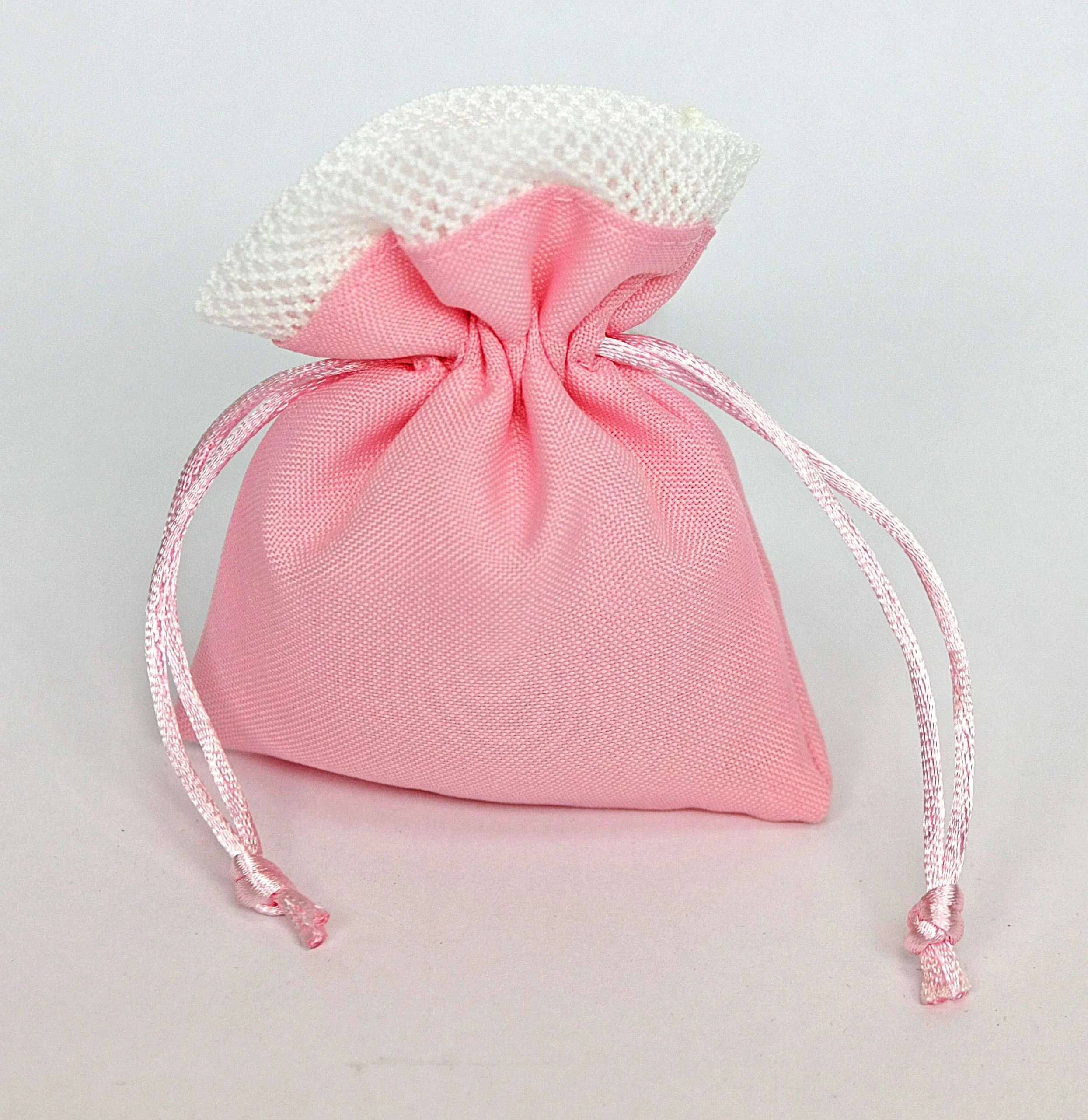 Linea Due Elle Sacchetto Tessuto con Tirante 11 x 9 Cm Rosa 12 Pz
