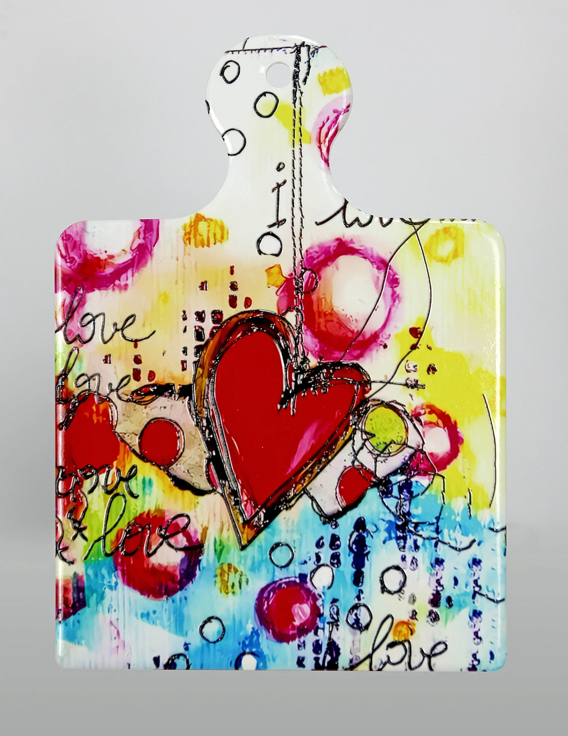 Linea Due Elle Sottopentola Ceramica Decorazioni Cuori 13,5 x 19 Cm
