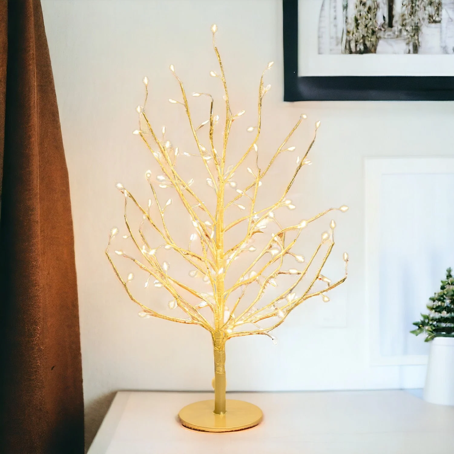 Lotti Albero di Natale Ramo Tiglio H 45 Cm D 30 Cm 108 MicroLed 4 Mt Cavo