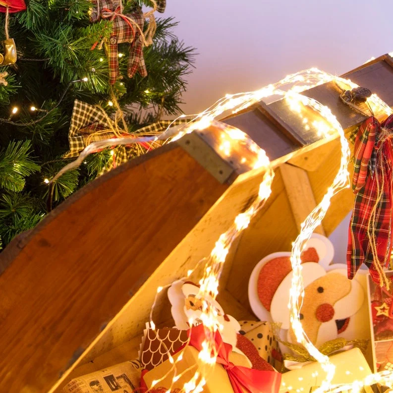 Lotti Cascata Natale 300 Microled H 100 Cm D 1,5 Mm 15 Stringhe Bianco