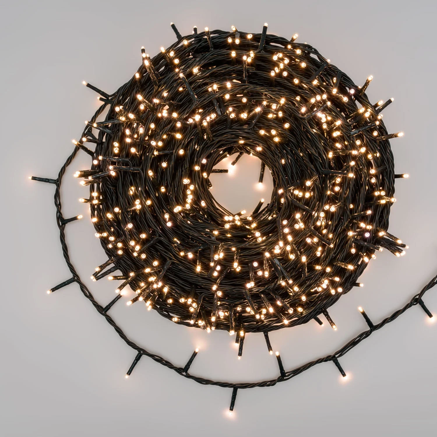 Lotti Catena Natale Minilucciole 4 Canali 1000 MiniLed 50 Mt + 6 Mt Cavo Led Bianco Caldo