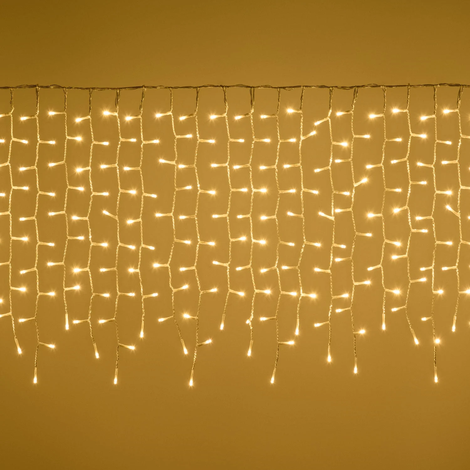 Lotti Tenda Natale Ice Light Irregolare 420 Led 2 Mt x 0,55 Mt + 4 Mt Cavo Bianco Caldo