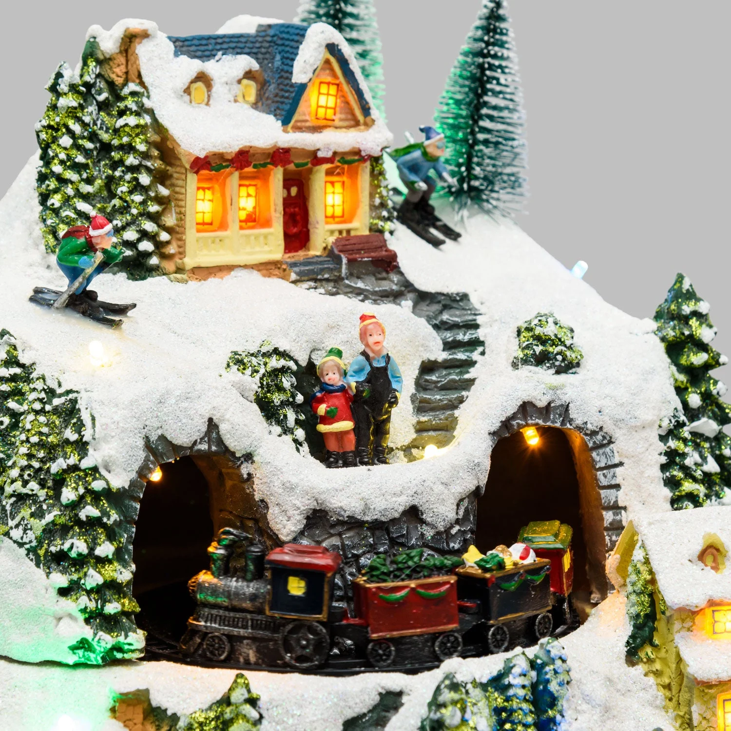 Lotti Villaggio Natale Paesaggio Innevato Led H 31 Cm 28,5 x 29,5 Cm Musica
