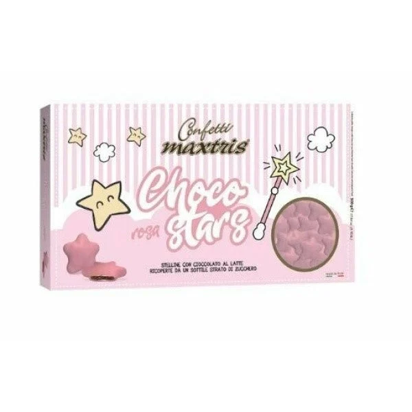 Maxtris Confetti Choco Stars Rosa 500 Gr