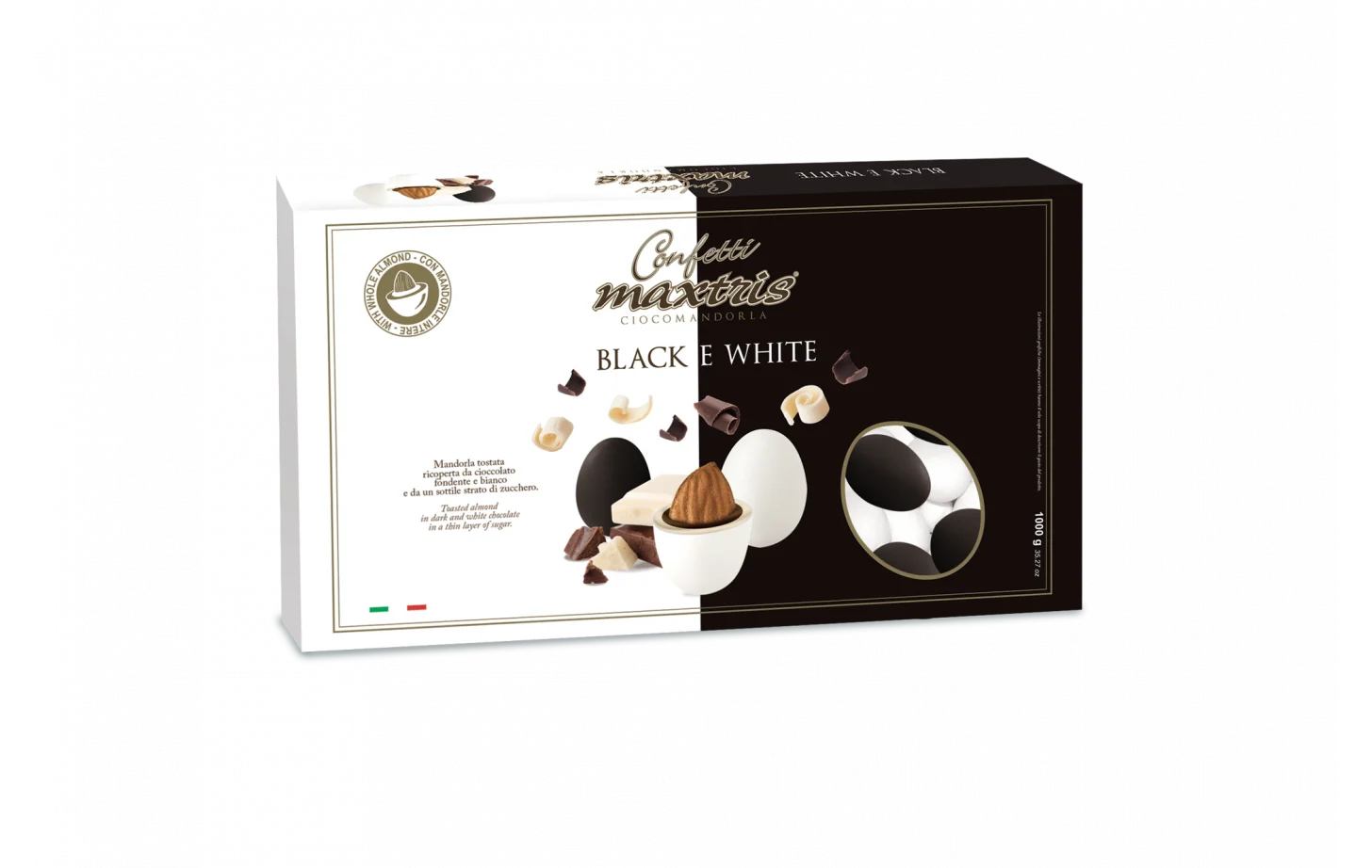 Maxtris Confetti Ciocomandorla Black e White 1 kg I Mix