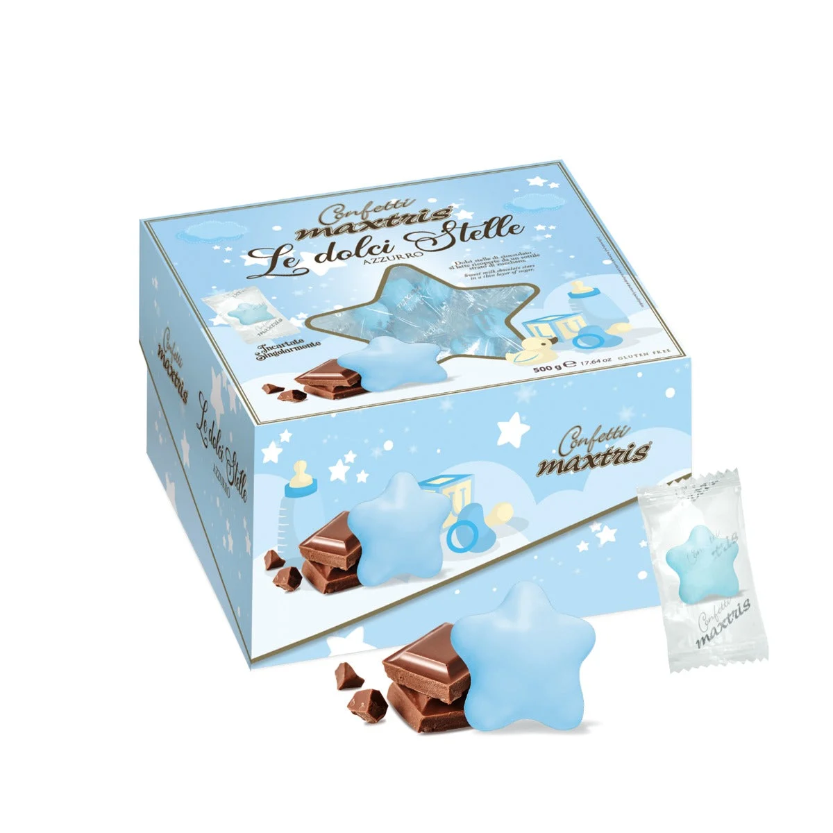 Maxtris Confetti Le Dolci Stelle Celeste 500 Gr