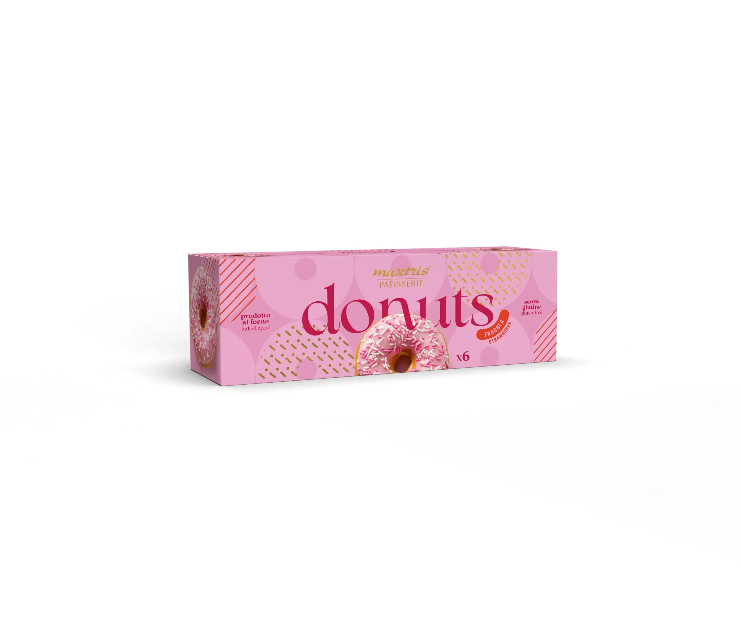 Maxtris Donuts Fragola con Glassa  Rosa 210 Gr