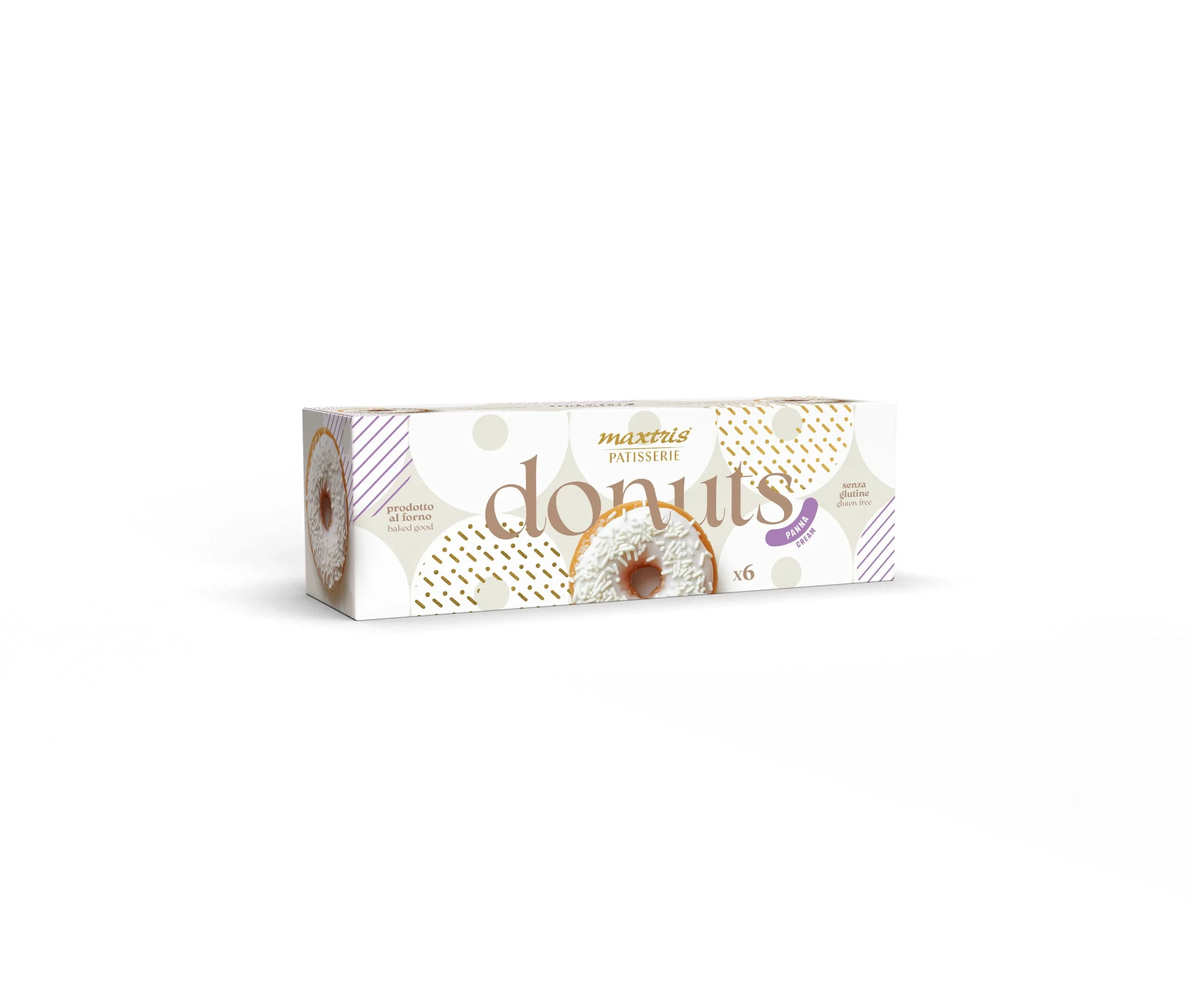Maxtris Donuts Panna con Glassa  Bianca 210 Gr