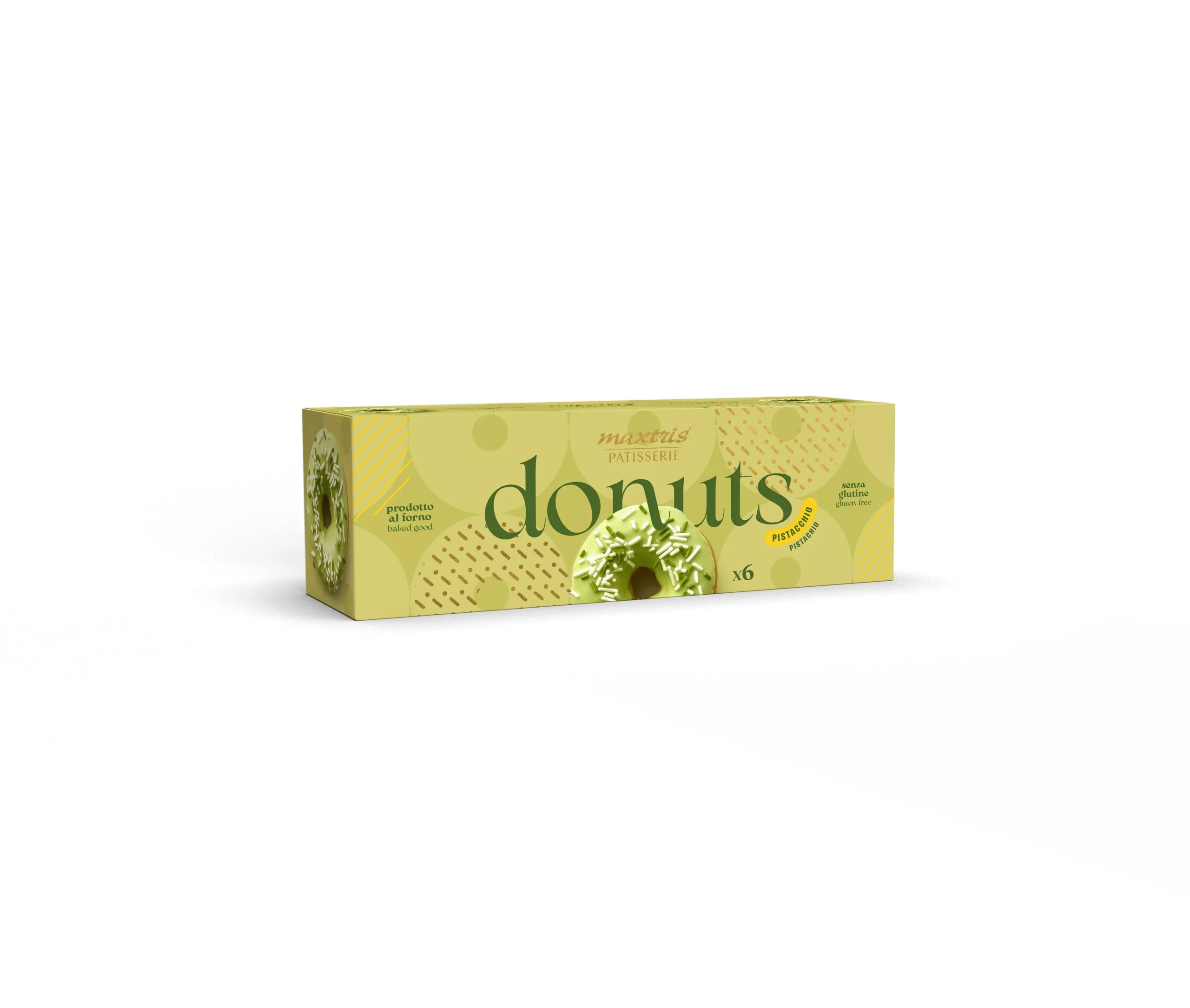 Maxtris Donuts Pistacchio con Glassa Verde 210 Gr