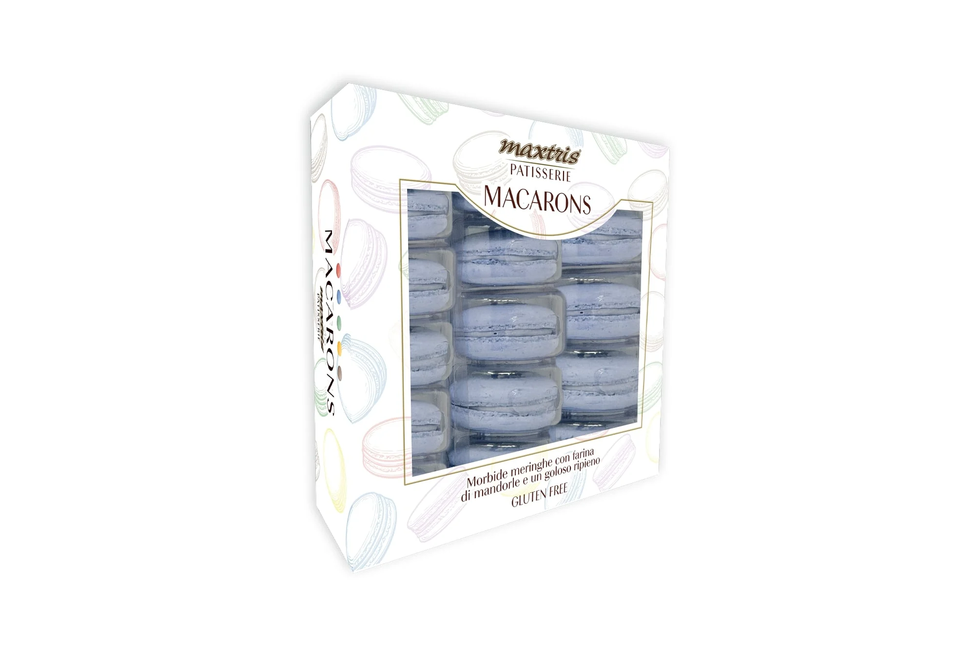 Maxtris Macarons Vaniglia 210 Gr Colore Azzurro 15 pz