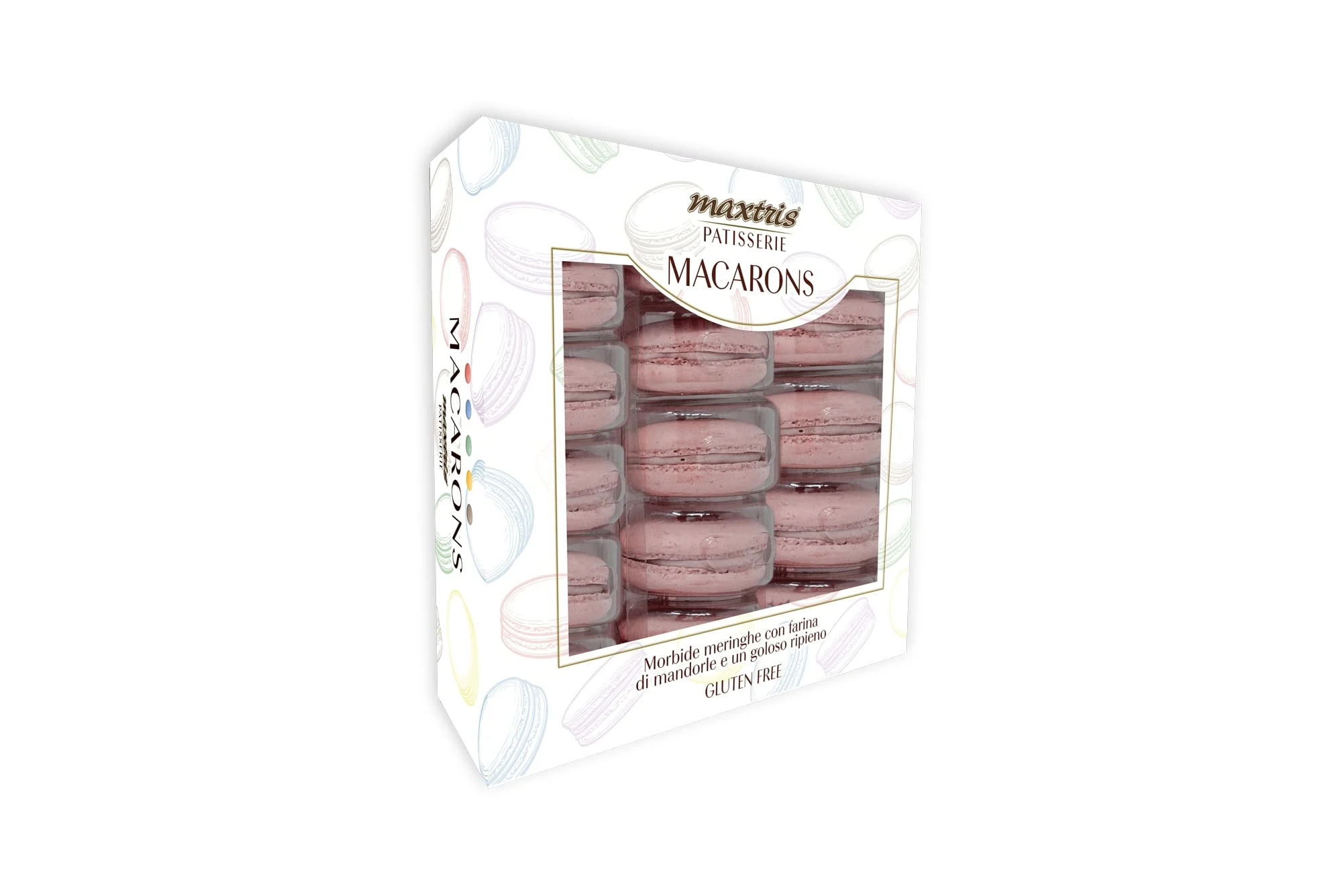 Maxtris Macarons Yogurt 210 Gr Colore Rosa 15 Pz