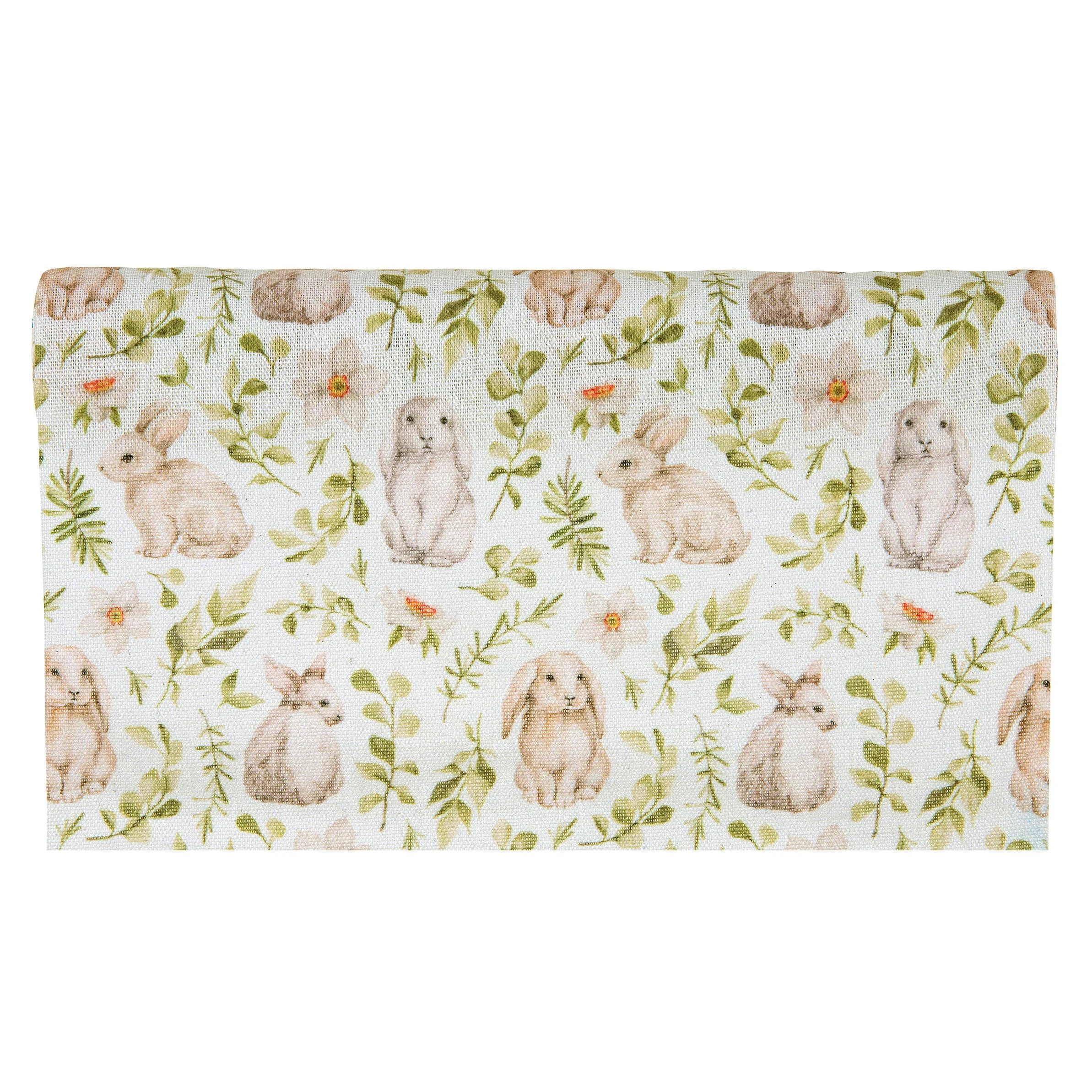 Piovaccari Runner Rabbits H 28 Cm L 3 Mt Bianco Verde