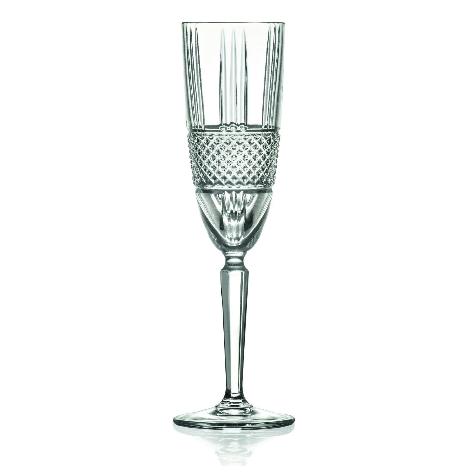 RCR Cristalleria Italiana Brillante - FL - Set da 6 Calici Flute in Vetro