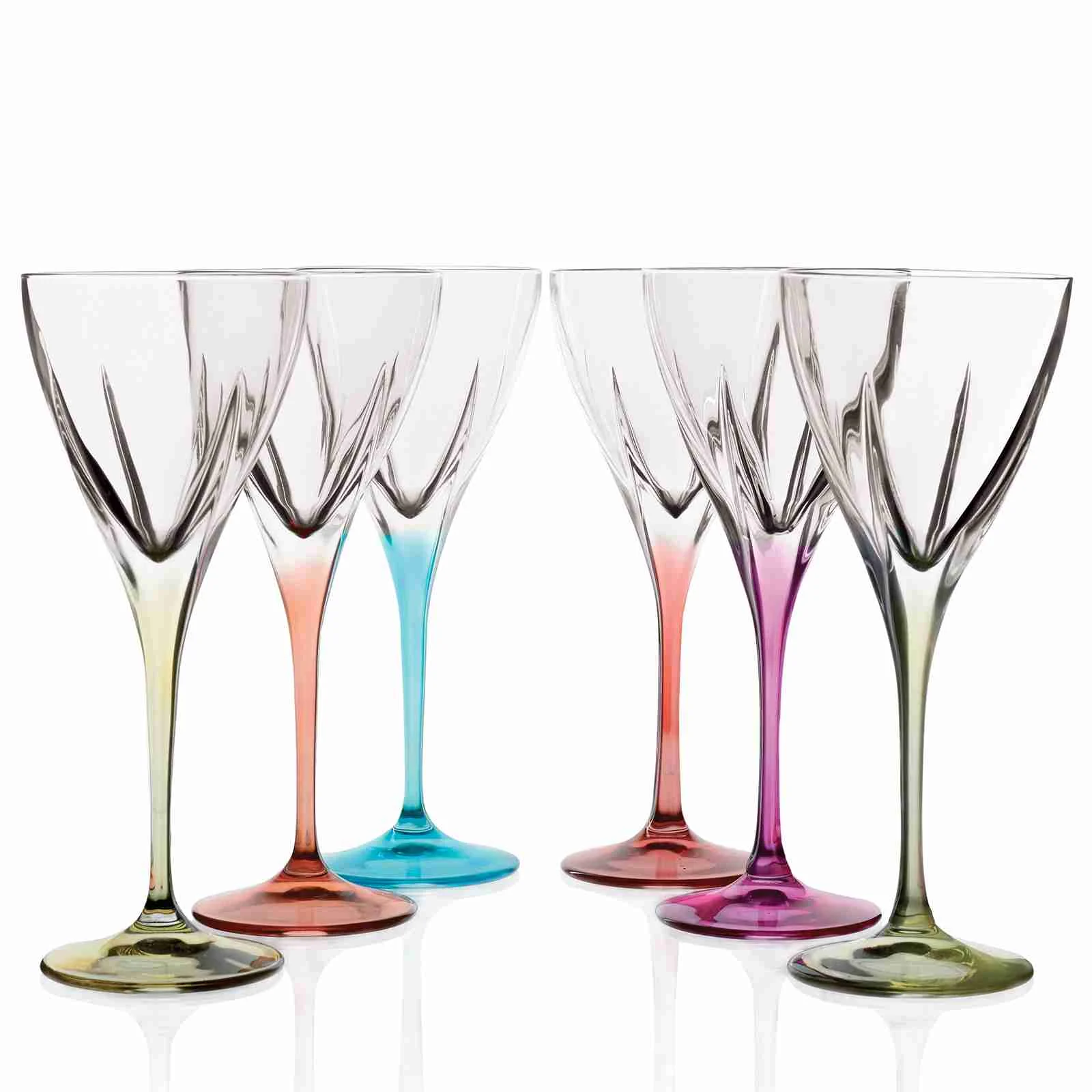 RCR Cristalleria Italiana Fusion Set - 2 - da 6 Calici Vino Colorati