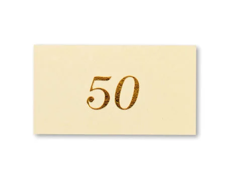 Saul Sadoch Biglietti 50 Oro per Bomboniera 20 Pz Bianco