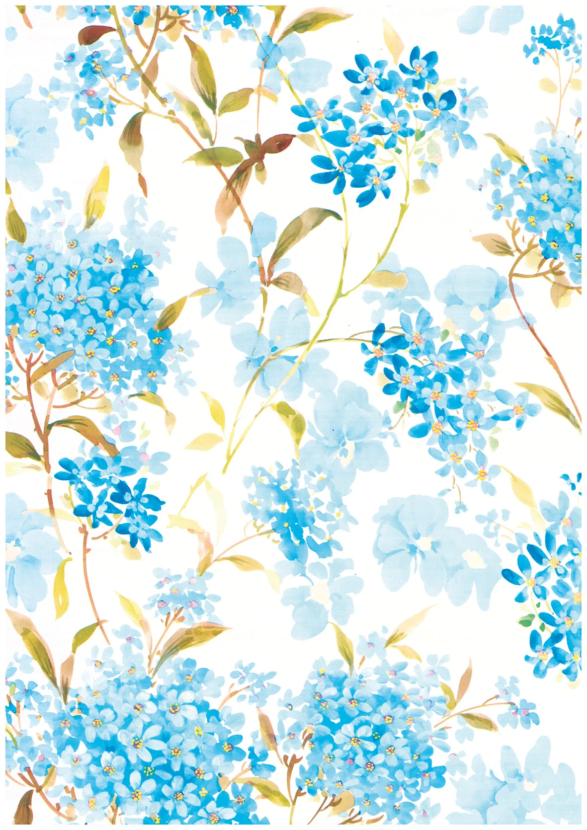 Saul Sadoch Carta Regalo Raso Rotolo H 70 Cm L 25 Mt Fiori Celeste