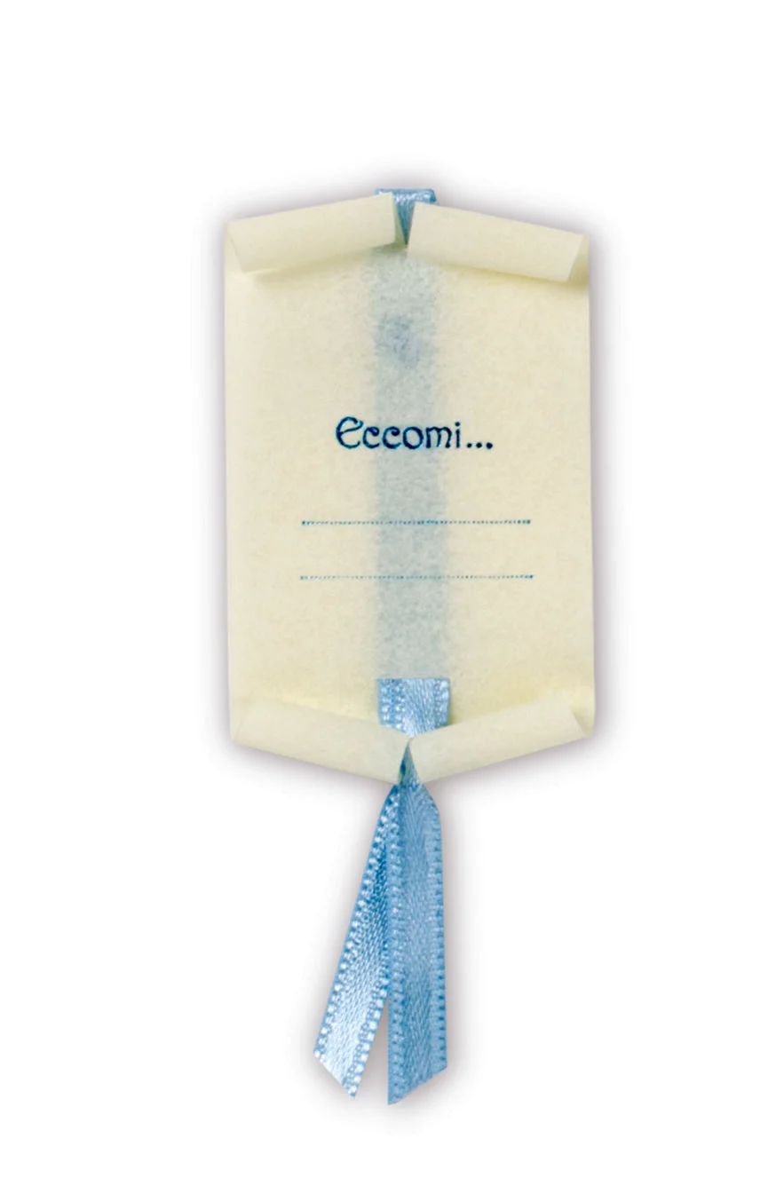Saul Sadoch Pergamenina Nascita 4 x 7 Cm Bianco Azzurro 50 Pz
